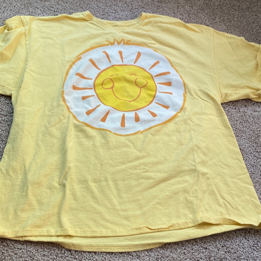 Bright Yellow Dr. Seuss Inspired Sun Short Sleeve T Shirt Sz 2XL Cotton